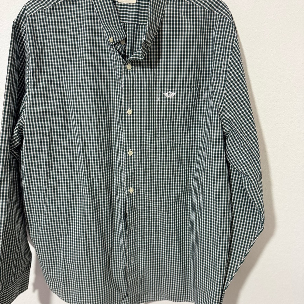 Dockers Green and White Checkered Shirt